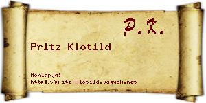 Pritz Klotild névjegykártya